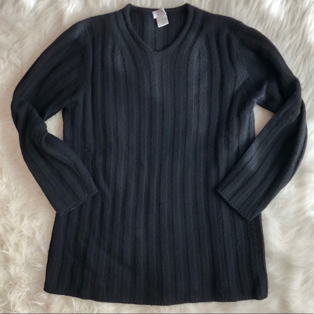 Cullen 100% cashmere ribbed v-neck sweater